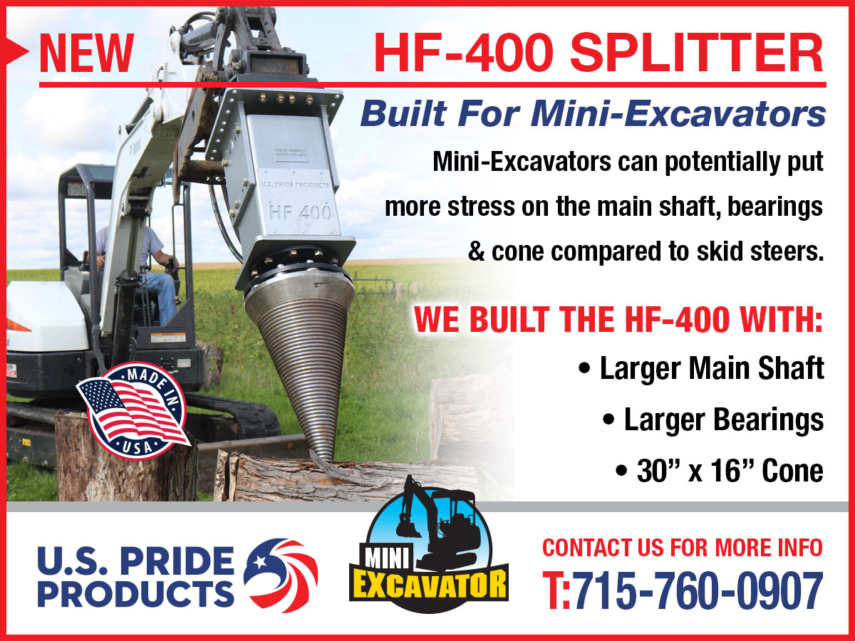 See The All New HF-400 Cone Screw Splitter For Mini-Excavators