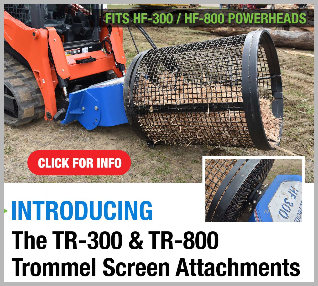 TR-300 & TR-800 Trommel Screen Attachments From U.S. Pride Products